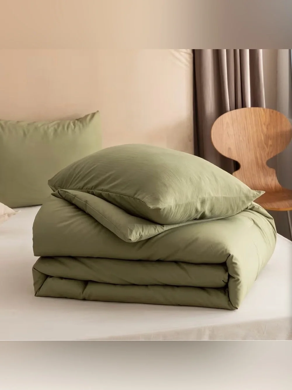New 3pc Rosgonia Olive Green Boho Queen Bedding Comforter Quilt Pillow Cases Set